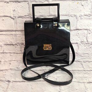 Melisssa Victorino Campos Lunchbag Handbag Black Plastic & Gold-Tone